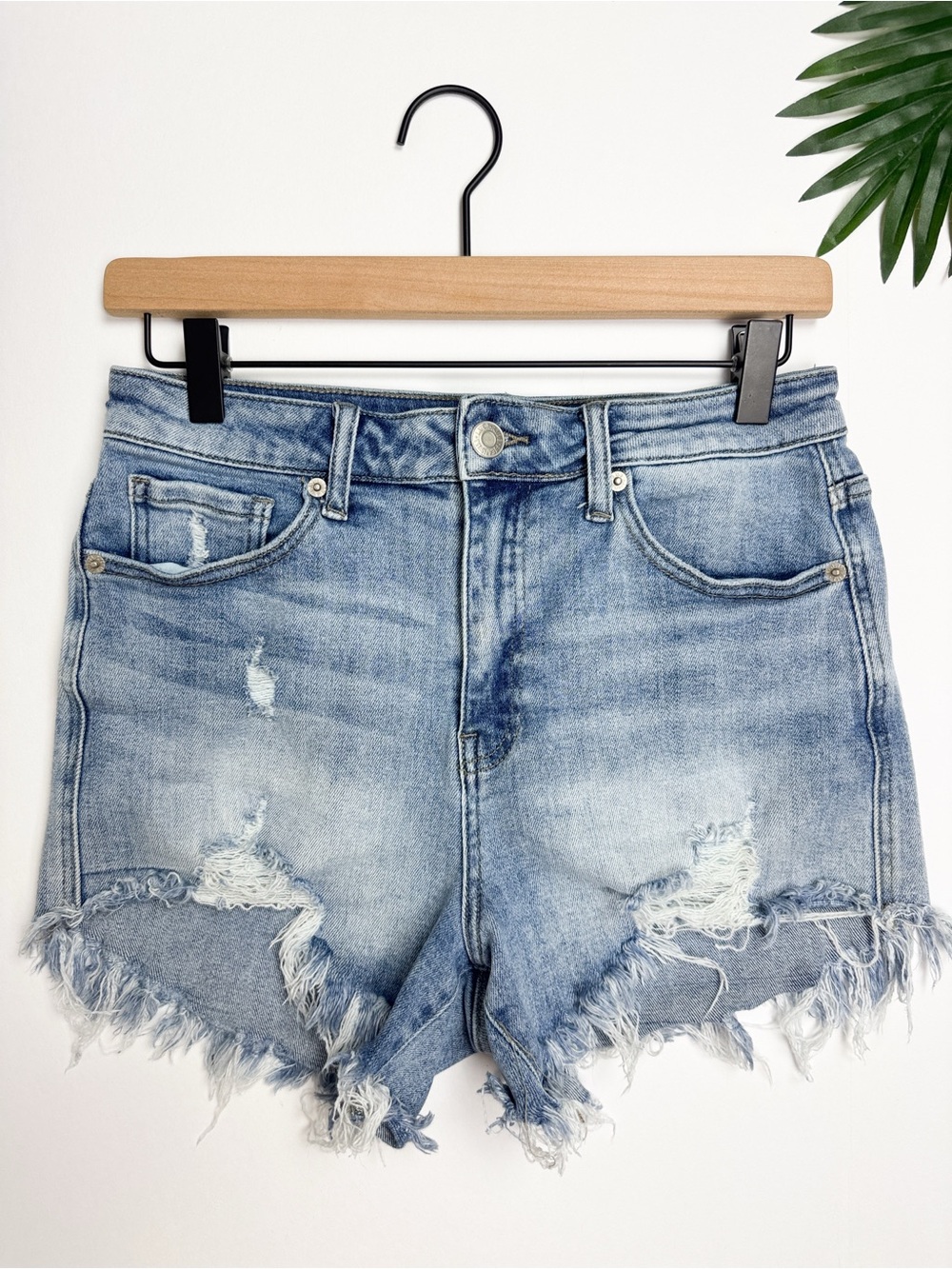 RISEN Frayed High Rise Shorts